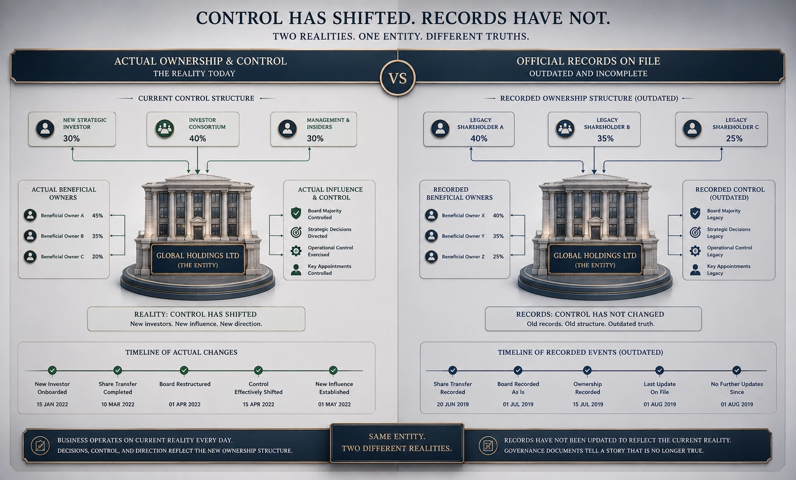 Control has shifted, records have not